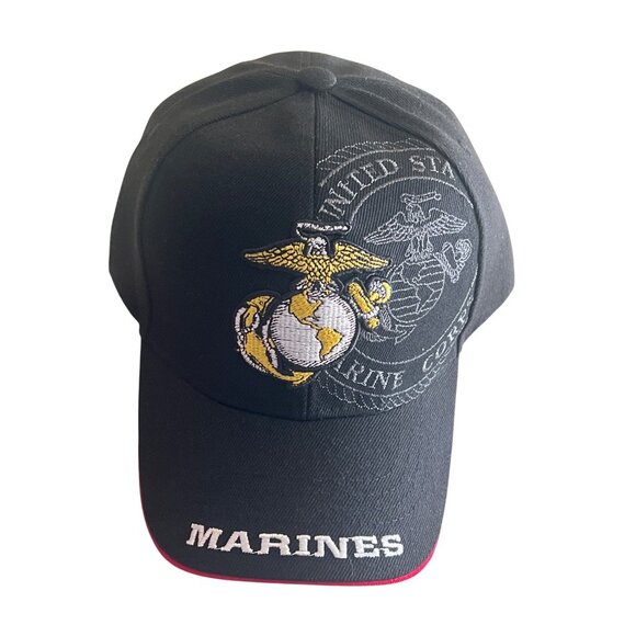U.S. Marine Corps Black & Red Embroidered Hat - Picture 4 of 5
